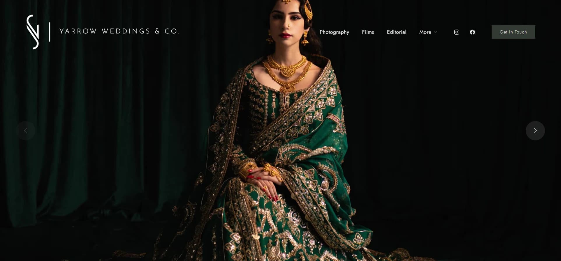 Yarrow Weddings & Co. live website homepage