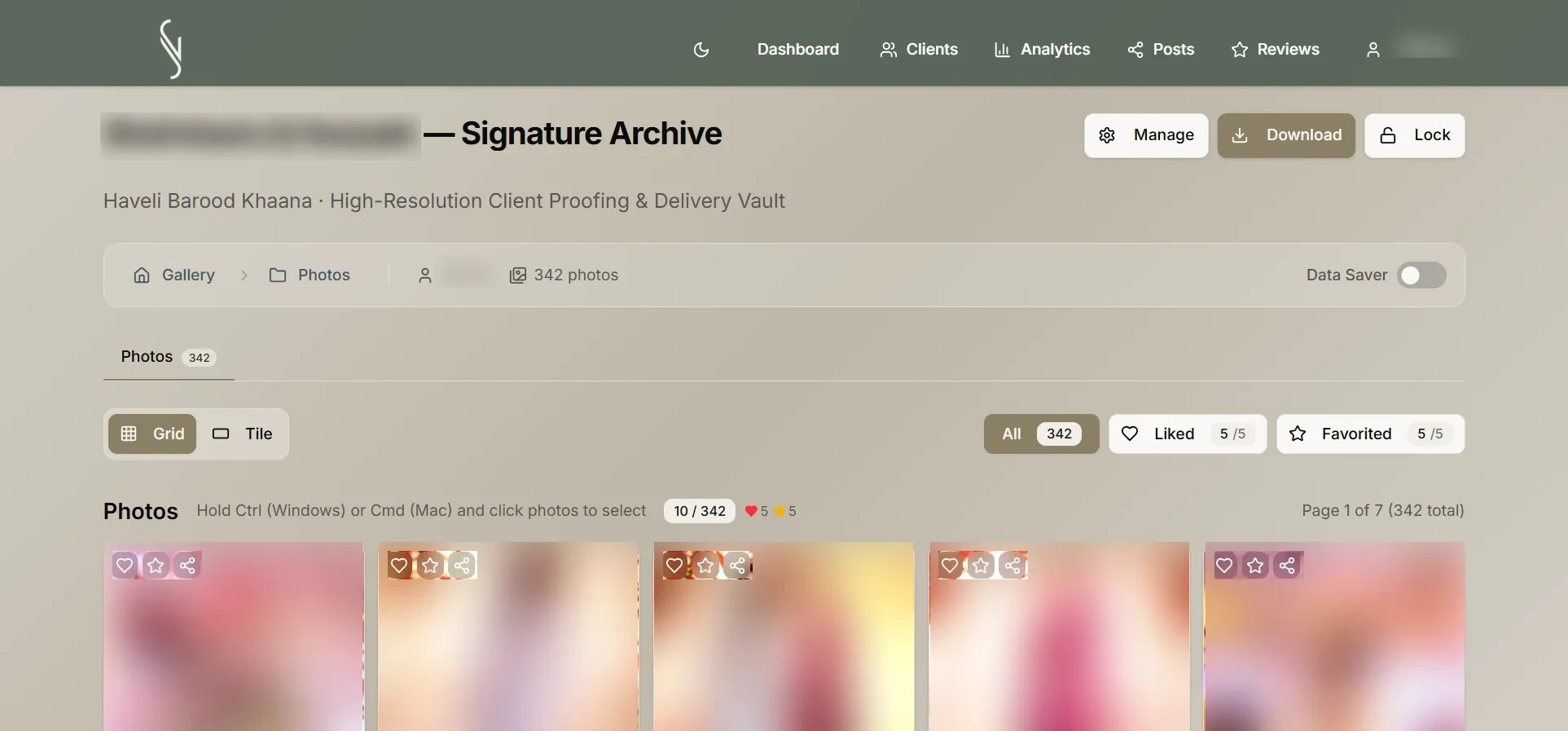 Yarrow Weddings & Co. private client portal gallery and proofing vault